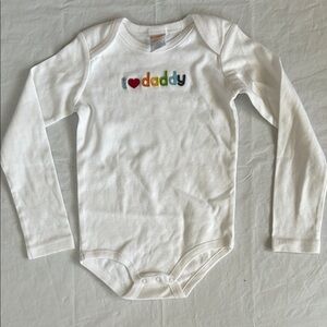 Gymboree White Baby Onesie with Multicolor "I ♥ Daddy" Embroidery